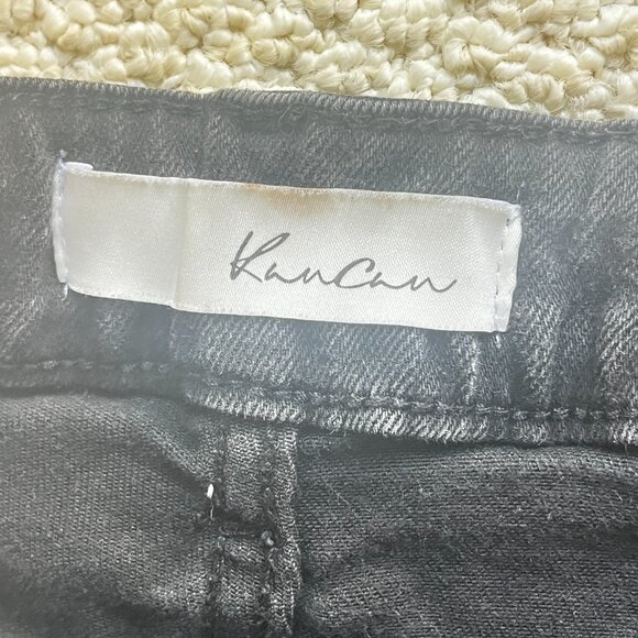 KanCan Black Acid Washed Denim Jean Shorts Medium High-Waist - Picture 3 of 5